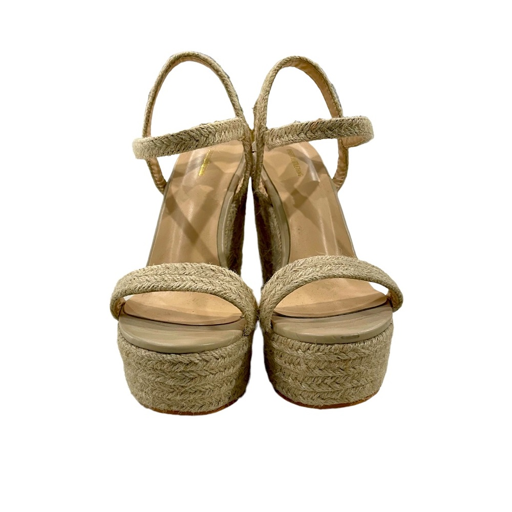 Beige/tan espadrille wedges